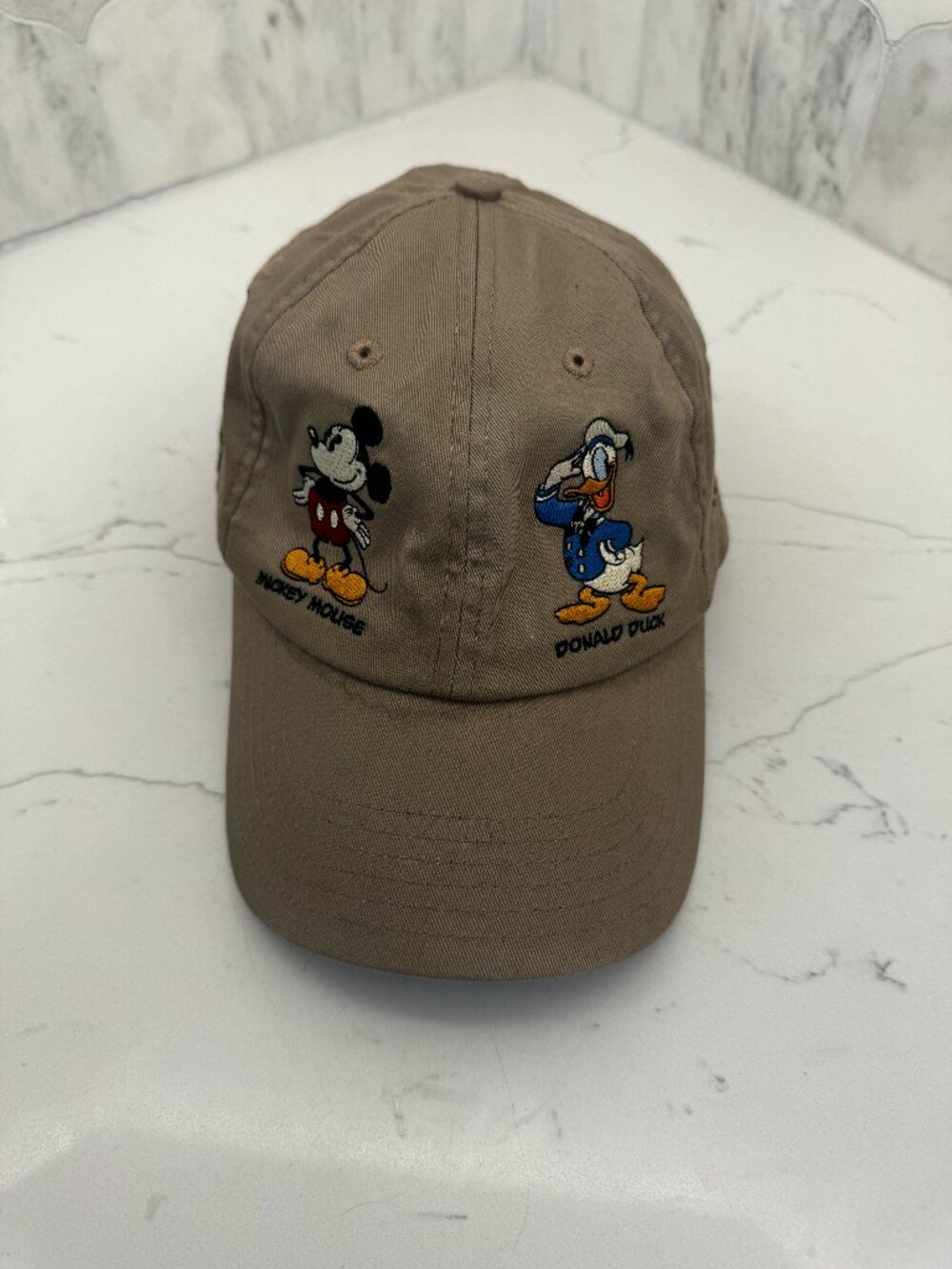 Disney Parks Dad Hat Khaki Embroidered Mickey Donald Goofy Pluto Oswald Pete Cap